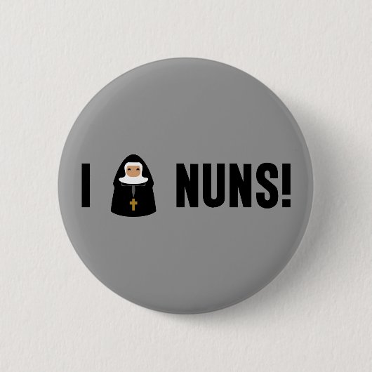I Love Nuns Ronde Button 5,7 Cm (Voorkant)