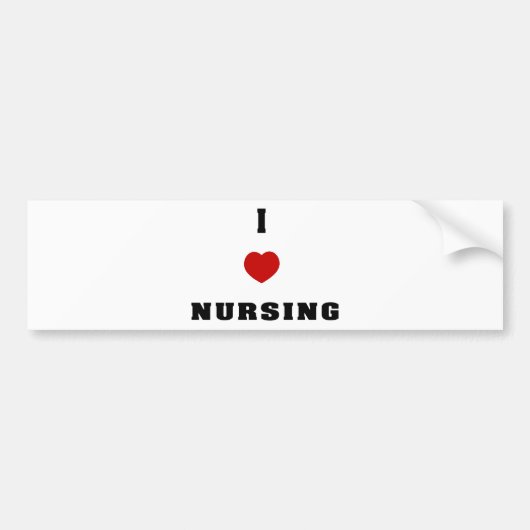 I Love Nursing Bumpersticker (Voorkant)