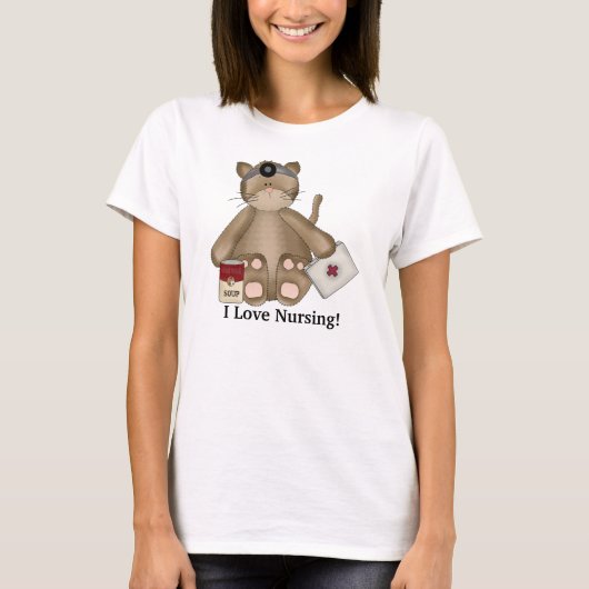 I Love Nursing Cat T-shirt (Voorkant)