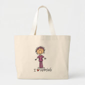 I Love Nursing Grote Tote Bag (Voorkant)