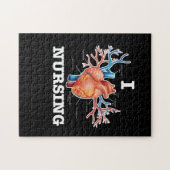 I Love Nursing Heart Anatomy Medical Legpuzzel (Horizontaal)