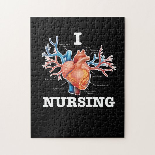 I Love Nursing Heart Anatomy Medical Legpuzzel (Verticaal)