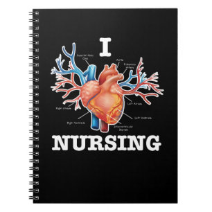 I Love Nursing Heart Anatomy Medical Notitieboek