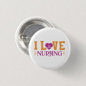 I Love Nursing Ronde Button 3,2 Cm (Voorkant /achterkant)