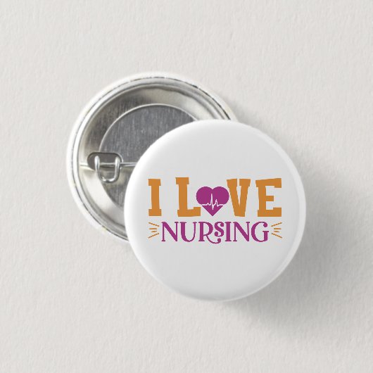 I Love Nursing Ronde Button 3,2 Cm (Voorkant /achterkant)