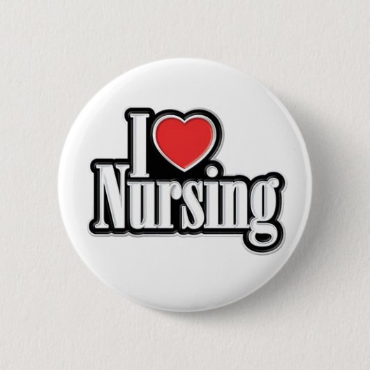 I Love Nursing Ronde Button 5,7 Cm (Voorkant)
