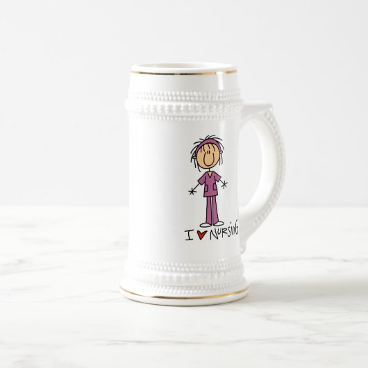 I Love Nursing T-shirts and Gifts Bierpul (Voorkant rechts)