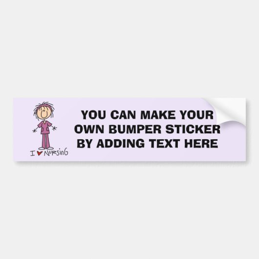 I Love Nursing T-shirts and Gifts Bumpersticker (Voorkant)