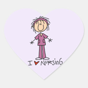 I Love Nursing T-shirts and Gifts Hart Sticker