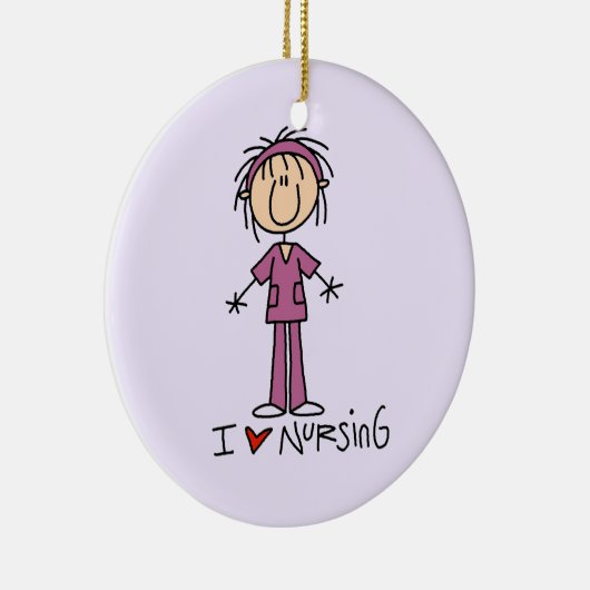 I Love Nursing T-shirts and Gifts Keramisch Ornament (Rechts)