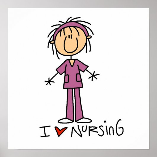 I Love Nursing T-shirts and Gifts Poster (Voorkant)