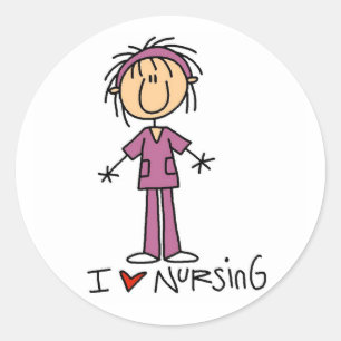 I Love Nursing T-shirts and Gifts Ronde Sticker