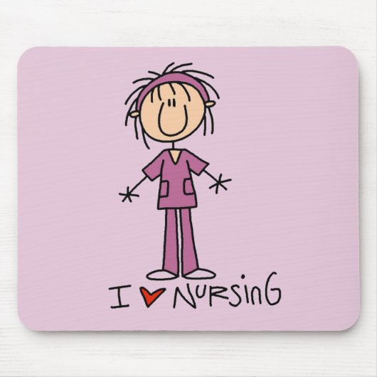 I Love Nursing Tshirts and Gifts Muismat (Voorkant)