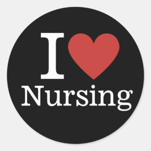 I ❤️ Love Nursing voor College Faculteit / Student Ronde Sticker