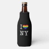 I Love NY - Gay Pride Rainbow Heart Classic Flesjeskoeler (Fles Voorkant)