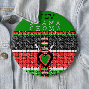 I Love Nyama Choma Kenya barbecue meat Ronde Button 6,0 Cm