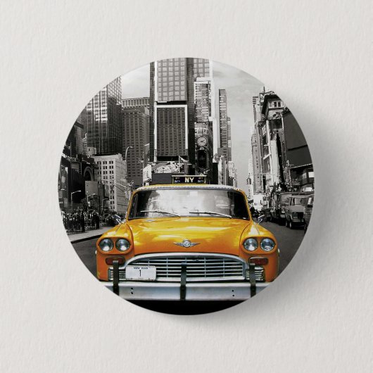 I Love NYC - New York Taxi Ronde Button 5,7 Cm (Voorkant)