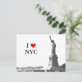 I Love NYC Statue of Liberty Custom Briefkaart (Staand voorkant)