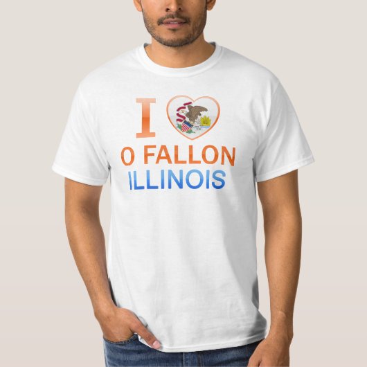 I Love O Fallon, IL T-shirt (Voorkant)