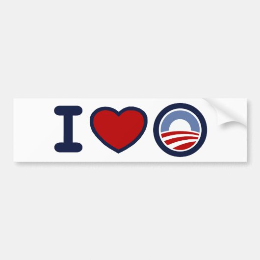 I Love Obama Bumpersticker (Voorkant)