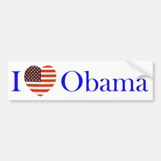 I Love Obama Bumpersticker (Voorkant)