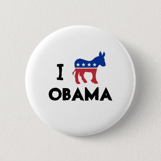 I Love Obama Donkey Button (Voorkant)