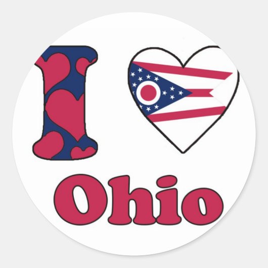 I love Ohio Ronde Sticker (Voorkant)