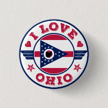 I Love Ohio State Flag and Map