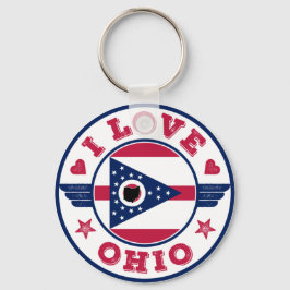 I Love Ohio State Flag and Map Sleutelhanger