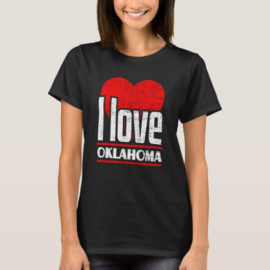 I Love Oklahoma Best Home State I Heart Oklahoma T-shirt (Voorkant)