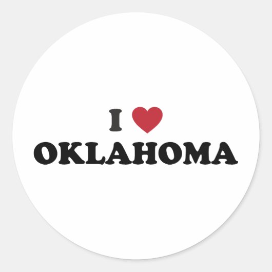 I Love Oklahoma Ronde Sticker (Voorkant)