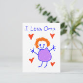 I Love Oma Briefkaart (Staand voorkant)