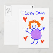 I Love Oma Briefkaart (Voorkant / Achterkant)