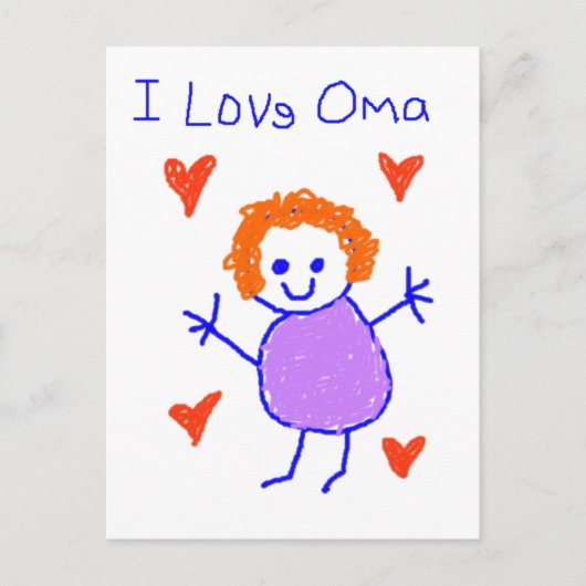 I Love Oma Briefkaart (Voorkant)