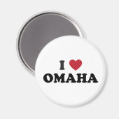 I Love Omaha Nebraska Magneet (Voorkant / Achterkant)