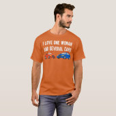 I Love One And Several Cars Cars Auto S retro T-shirt (Voorkant volledig)