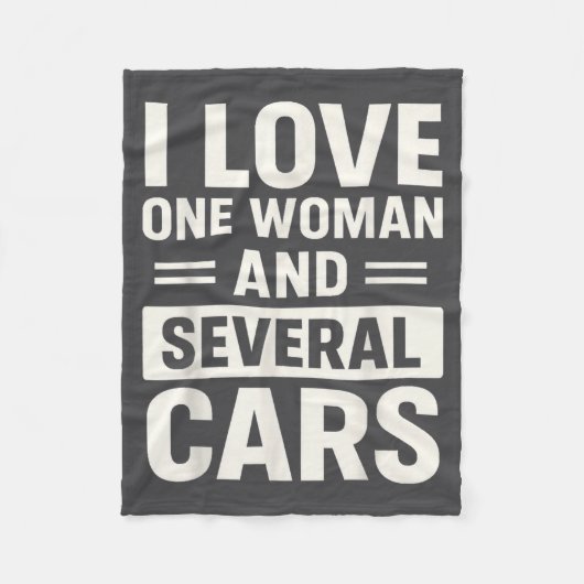 I Love One Woman And Several Funny Car Lover Husba Fleece Deken (Voorkant)