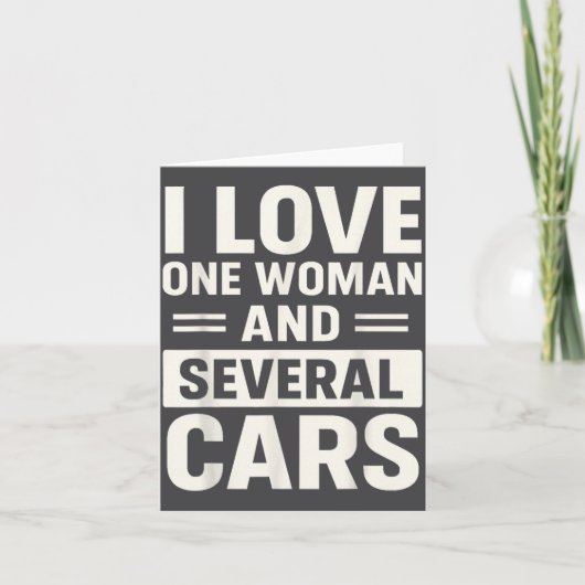 I Love One Woman And Several Funny Car Lover Husba Kaart (Voorkant)