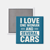 I Love One Woman And Several Funny Car Lover Husba Magneet (Voorkant / Achterkant)