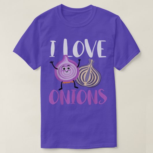 I Love Onions Veggie Vegetables Cooking Food T-shirt (Design voorkant)