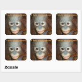 I Love Orangutan Vierkante Sticker (Vel)