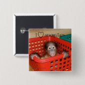 I Love Orangutans Dierenvriend Vierkante Button 5,1 Cm (Voorkant /achterkant)