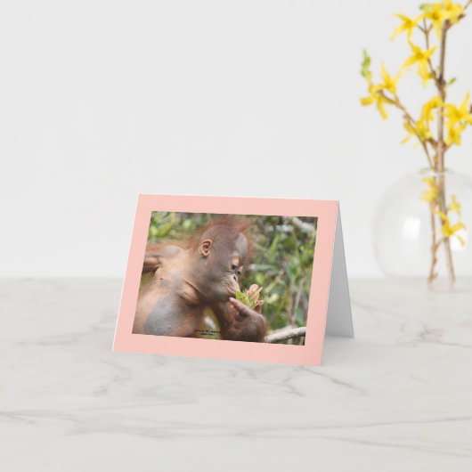 I Love Orangutans Kaart (Gele Bloem)