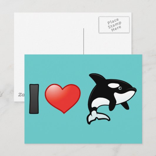 I Love Orcas Briefkaart (Voorkant / Achterkant)