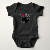I Love Orcas Funny Orca Killer Whale Lover Cute Romper (Voorkant)