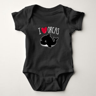 I Love Orcas Funny Orca Killer Whale Lover Cute Romper