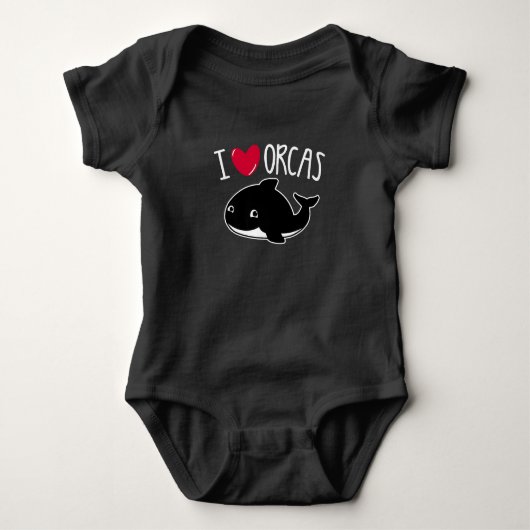 I Love Orcas Funny Orca Killer Whale Lover Cute Romper (Voorkant)