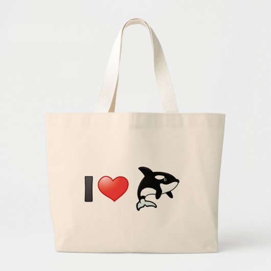 I Love Orcas Grote Tote Bag (Voorkant)