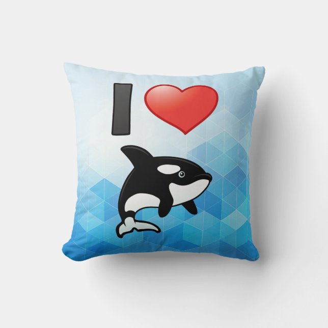 I Love Orcas Kussen (Voorkant)