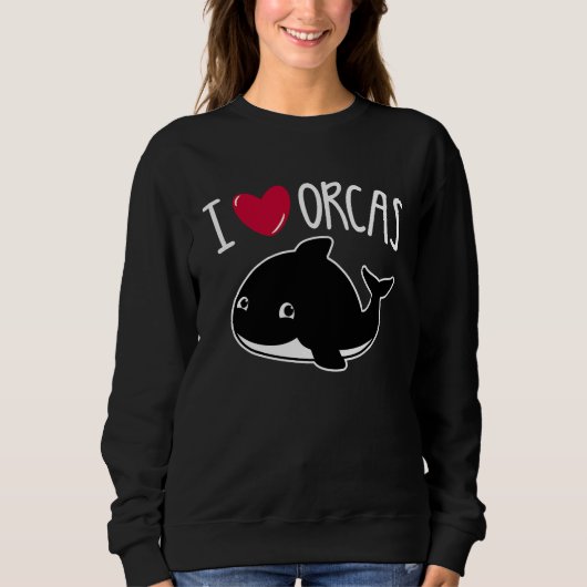 I Love Orcas  Orca Killer Whale  Cute Graphic Trui (Voorkant)